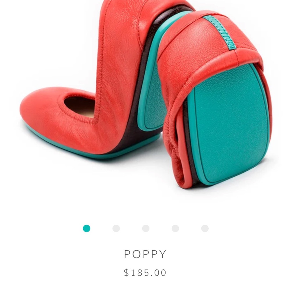 Tieks poppy red flats 9